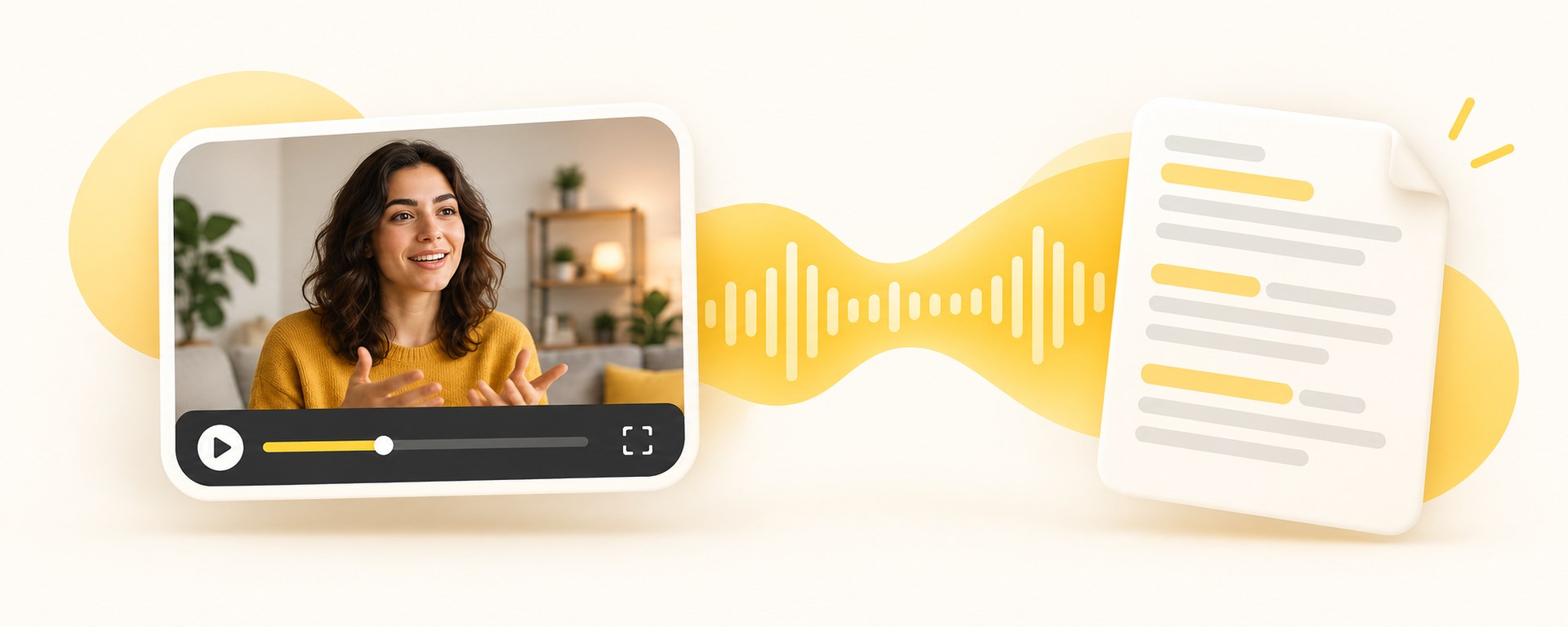 Video to text converter turning a video into an editable transcript